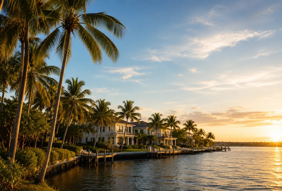 Florida waterfront homes with palm trees for clients moving to Florida